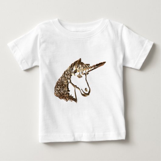 Magical Gold Look Unicorn Portrait Baby T-shirt (Vorderseite)