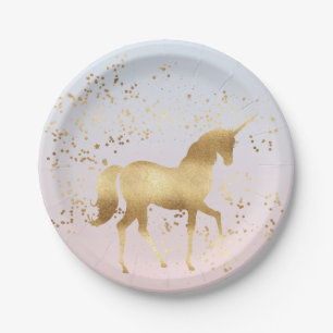 Magical Gold Unicorn Pappteller
