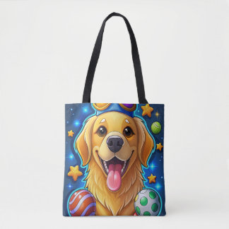 Magical Golden Retriever Puppy with Stars Tasche