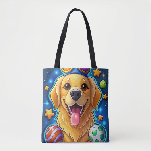 Magical Golden Retriever Puppy with Stars Tasche (Vorderseite)