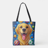 Magical Golden Retriever Puppy with Stars Tasche (Rückseite)
