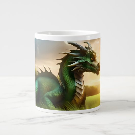 MAGICAL GREEN DRAGON FANTASY Jumbo-Tasse (Vorderseite)
