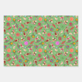 Magical Green Romantic Kitsch Weihnachtsschmuck Geschenkpapier Set (Vorderseite)