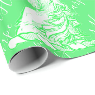 Magical Green Unicorn Muster Individuelle Name Har Geschenkpapier
