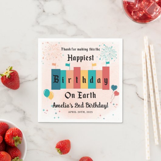 Magical Happiest Girl Birthday Party Serviette (Beispiel)
