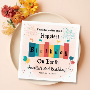 Magical Happiest Girl Birthday Party Serviette