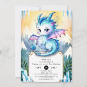 Magical Happy Dragon Birthday Einladung (Vorderseite)