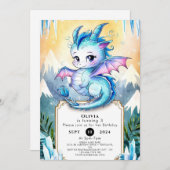 Magical Happy Dragon Birthday Einladung (Vorne/Hinten)