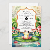 Magical Happy Frog Birthday Einladung (Vorne/Hinten)