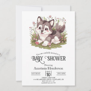 Magical Happy Wolf Baby Shower Einladung