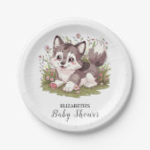Magical Happy Wolf Baby Shower Pappteller (Vorderseite)