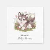 Magical Happy Wolf Baby Shower Serviette (Vorderseite)