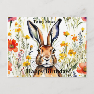 Magical Hare Birthday Postcard (editierbar) Postkarte