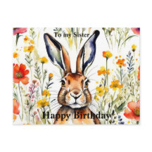 Magical Hare Birthday Postcard (editierbar)