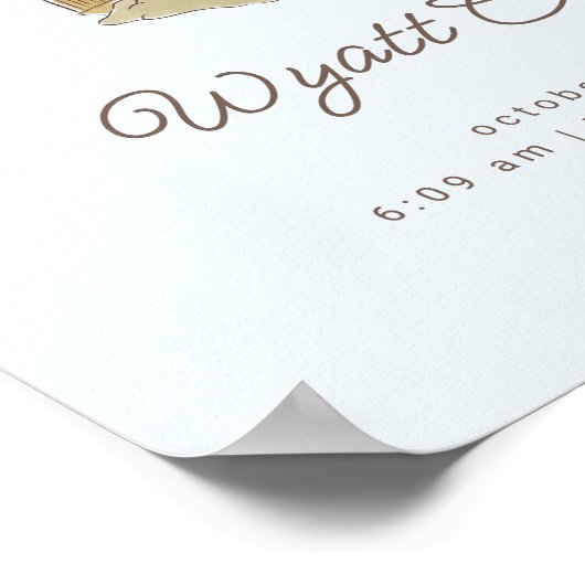 Magical Harry Potter & Hogwarts Baby Birth Stats Poster (Ecke)