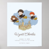 Magical Harry Potter & Hogwarts Baby Birth Stats Poster (Vorne)