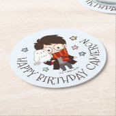 Magical HARRY POTTER™ und Hogwarts zum Geburtstag Runder Pappuntersetzer (Angewinkelt)