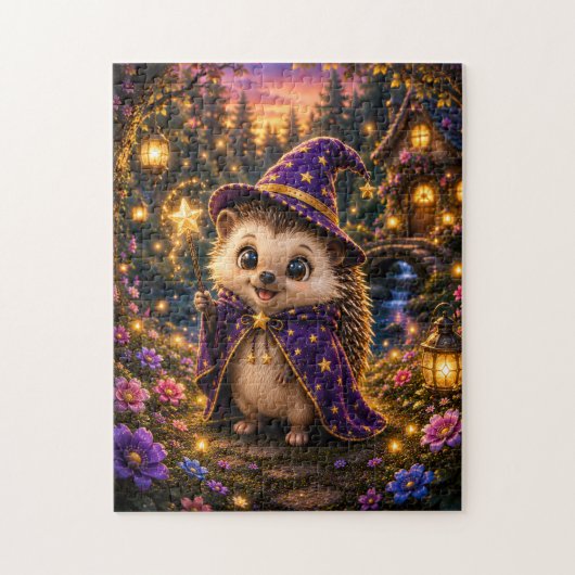 Magical Hedgehog Wizard Jigsaw Puzzle (Vertikal)