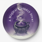 Magical Hexe Birthday Brew Purple Cauldron Party Pappteller (Vorderseite)