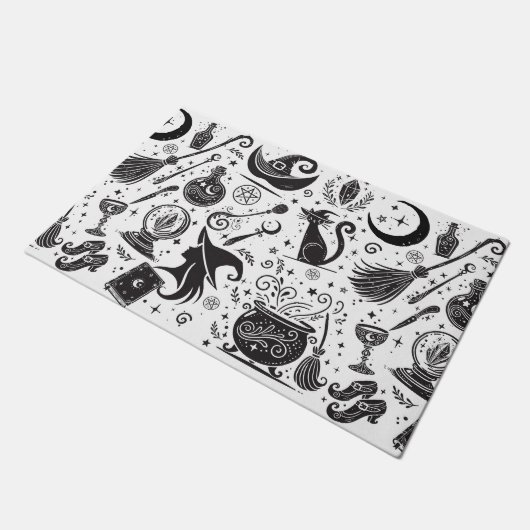 Magical Hexe Whimsical Wiccan Pagan Fußmatte (Schrägansicht)