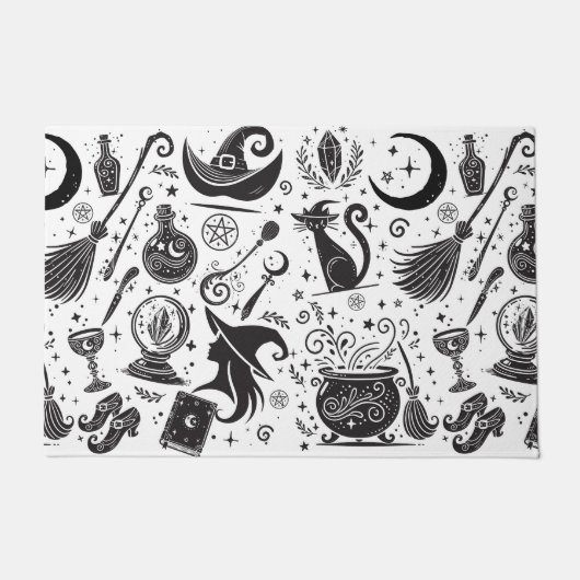 Magical Hexe Whimsical Wiccan Pagan Fußmatte (Vorderseite)