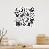 Magical Hexe Whimsical Wiccan Pagan Poster (Küche)