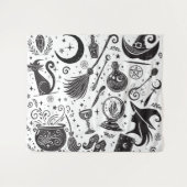 Magical Hexe Whimsical Wiccan Pagan Wandteppich (Vorderseite (Horizontal))