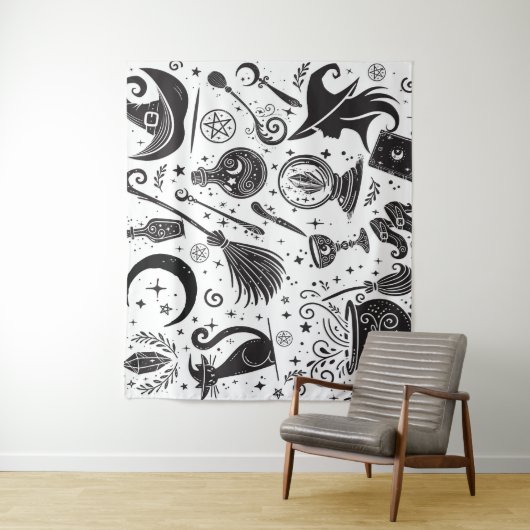 Magical Hexe Whimsical Wiccan Pagan Wandteppich (Beispiel)