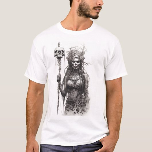 Magical Hexendoktor Stehende Pose T - Shirt (Vorderseite)