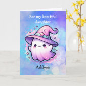 Magical Hexenhut Ghost Happy Halloween Tochter Karte (Gelbe Blume)