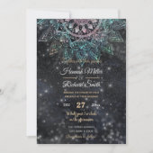 Magical Holographic Mandala Glitzer Sparks Design Einladung (Vorderseite)