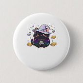 Magical Introvert Cat Pastel Hexenhut Halloween Button (Vorderseite)