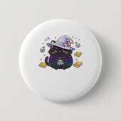 Magical Introvert Cat Pastel Hexenhut Halloween Button (Vorderseite)