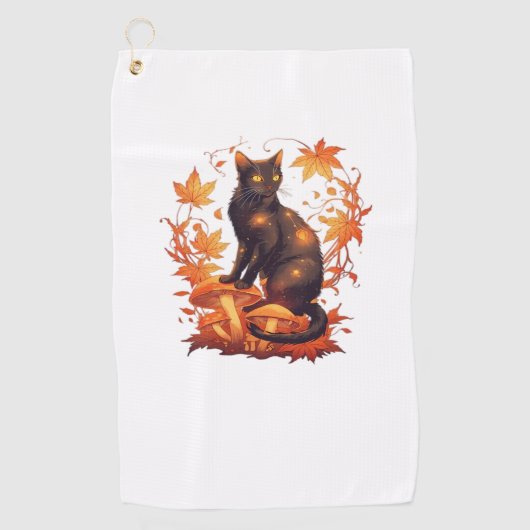 Magical Introvert Cat Pastel Hexenhut Halloween Golfhandtuch (Vorderseite)
