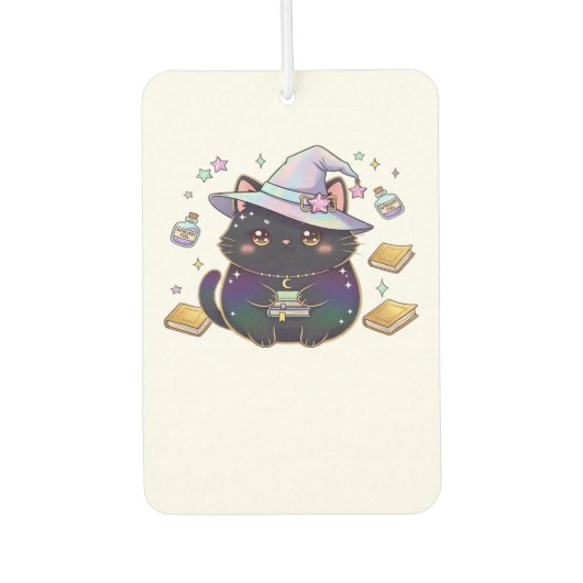 Magical Introvert Cat  Pastel Witch Hat Halloween  Autolufterfrischer (Vorderseite)