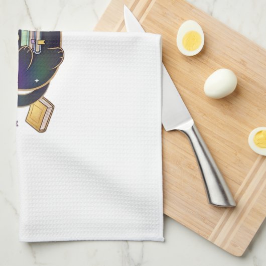 Magical Introvert Cat  Pastel Witch Hat Halloween  Geschirrtuch (Viertel Falte)