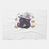 Magical Introvert Cat Pastel Witch Hat Halloween Geschirrtuch (Horizontal)