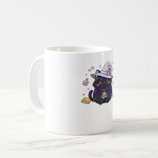 Magical Introvert Cat  Pastel Witch Hat Halloween  Kaffeetasse (Vorderseite Links)