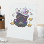 Magical Introvert Cat Pastel Witch Hat Halloween Sockelschild (In Situ)