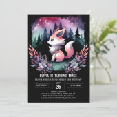 Magical Jungle Wolf Birthday Einladung (Stehend Vorderseite)