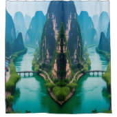 Magical Karst River Serenity" Duschvorhang (Vorderseite)