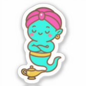 Magical Kawaii Djinn - Neon Spirit Aufkleber (Vorderseite)