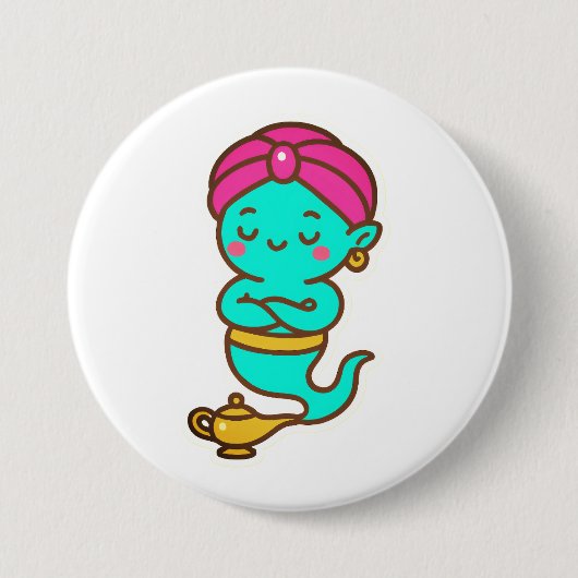 Magical Kawaii Djinn - Neon Spirit Button (Vorderseite)