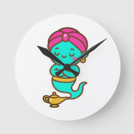 Magical Kawaii Djinn - Neon Spirit Runde Wanduhr