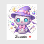 Magical Kawaii Robot Witch Vinyl Niedlich Pastel B Aufkleber (Blatt)