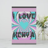 Magical Kenya: Ich LIEBE KENYA Briefpapier (Stehend Vorderseite)