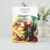 Magical Kids Cowboy Birthday Dankeskarte (Stehend Vorderseite)