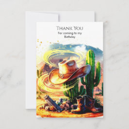 Magical Kids Cowboy Birthday Dankeskarte