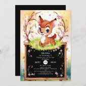 Magical Kids Fawn Geburtstag Einladung (Vorne/Hinten)