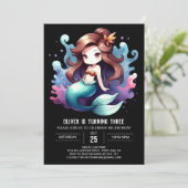 Magical Kids Mermaid Birthday Einladung (Stehend Vorderseite)